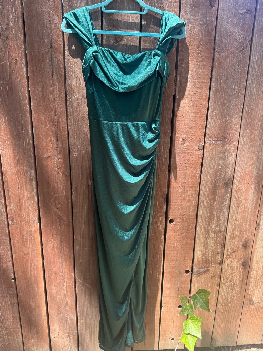 Popilush Emerald Green Shimmer Maxi Dress – Size Medium - Picture 6 of 7